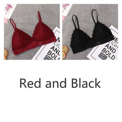 French Style Bralette Seamless Deep V Lace Wireless Thin Underwear Lingerie Soft Bras The Clothing Company Sydney