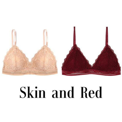 French Style Bralette Seamless Deep V Lace Wireless Thin Underwear Lingerie Soft Bras The Clothing Company Sydney