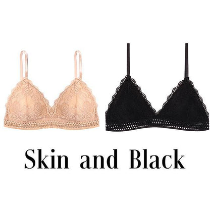 French Style Bralette Seamless Deep V Lace Wireless Thin Underwear Lingerie Soft Bras The Clothing Company Sydney