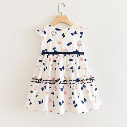 Summer Brand New Floral Lace Silk Dress Fashion Girls Round Neck Flying Sleeve Dress The Clothing Company Sydney