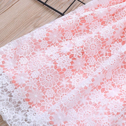 Summer Brand New Floral Lace Silk Dress Fashion Girls Round Neck Flying Sleeve Dress The Clothing Company Sydney
