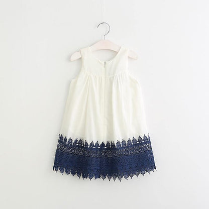 Summer Brand New Floral Lace Silk Dress Fashion Girls Round Neck Flying Sleeve Dress The Clothing Company Sydney