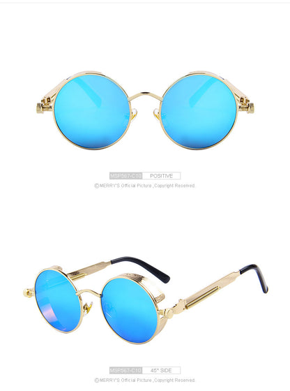 Vintage Womens Steampunk Brand Designer Round Sunglasses UV400 The Clothing Company Sydney