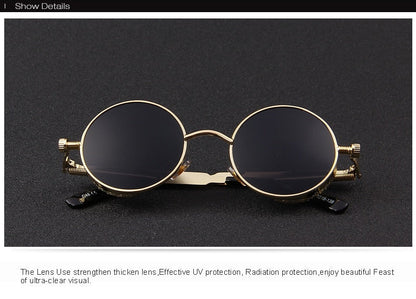 Vintage Womens Steampunk Brand Designer Round Sunglasses UV400 The Clothing Company Sydney