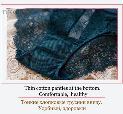 2 Piece Lace Bra and Panties Push Up Brassiere Sexy Underwear Set Cotton Thick Bras Embroidered Women Lingerie Set The Clothing Company Sydney