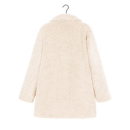 Winter Warm Teddy Faux Fur Coat Long Coat Loose Lapel OverCoat Plus Size Female Plush Coat Jacket The Clothing Company Sydney
