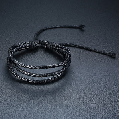 4 PieceSet Braided Wrap PU Leather Bracelets for Men Vintage Life Tree Rudder Charm Wood Beads Ethnic Tribal Style Wristbands The Clothing Company Sydney