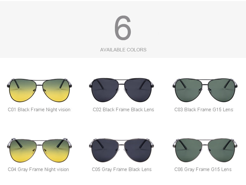 Designer Brand Mens Polarized Night Vision Driving Sunglasses 100% UV400 The Clothing Company Sydney