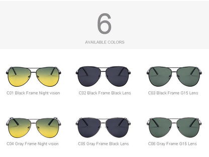 Designer Brand Mens Polarized Night Vision Driving Sunglasses 100% UV400 The Clothing Company Sydney