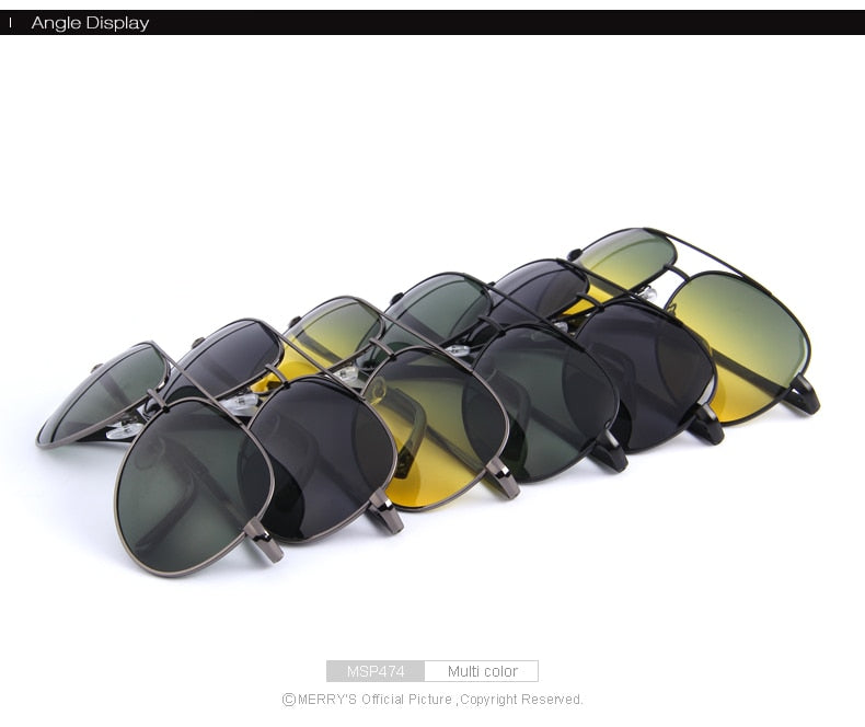 Designer Brand Mens Polarized Night Vision Driving Sunglasses 100% UV400 The Clothing Company Sydney