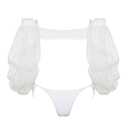 2 Piece High waist Ruffle swimsuit female swimwear women Off shoulder retro bathing suit with skirt Bikini Set The Clothing Company Sydney