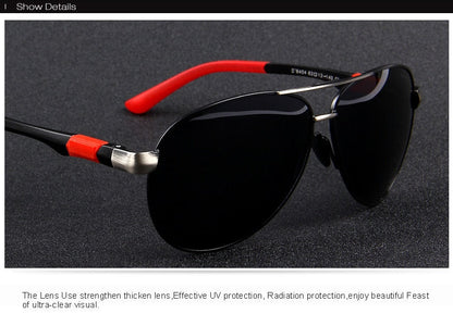 Designer Mens Classic Pilot HD Polarized For Driving Aviation Alloy Frame Spring Legs UV400 Sunglasses The Clothing Company Sydney