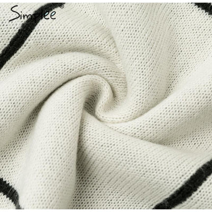 Elegant knitted Long sleeve turtleneck plaid Winter straight chic pullover sweater dress The Clothing Company Sydney