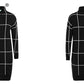 Elegant knitted Long sleeve turtleneck plaid Winter straight chic pullover sweater dress The Clothing Company Sydney