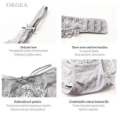 2 Piece Push Up Brassiere Cotton Sexy Bra Panties Embroidery Lace Lingerie Underwear Set The Clothing Company Sydney