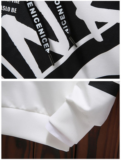 New Casual Black White Hooded Men Hip Hop Street Wear Letter Print Sweatshirts Skateboard Men/Woman Pullover Hoodie The Clothing Company Sydney