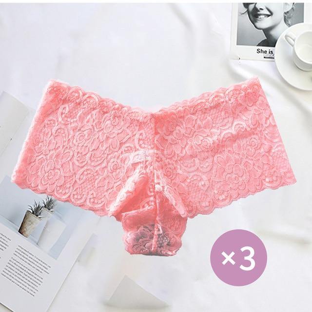 3 Pack Underwear Lingerie Sexy Lace Transparent Panties Briefs High Quality Low Waist Women's Underpants The Clothing Company Sydney