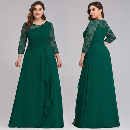 Bride Mother Dress Plus Size Evening Party Gowns Elegant Lace A-line Chiffon Long Sleeve O-neck Mother of the Bride Dresses The Clothing Company Sydney