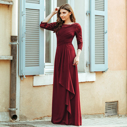 Bride Mother Dress Plus Size Evening Party Gowns Elegant Lace A-line Chiffon Long Sleeve O-neck Mother of the Bride Dresses The Clothing Company Sydney