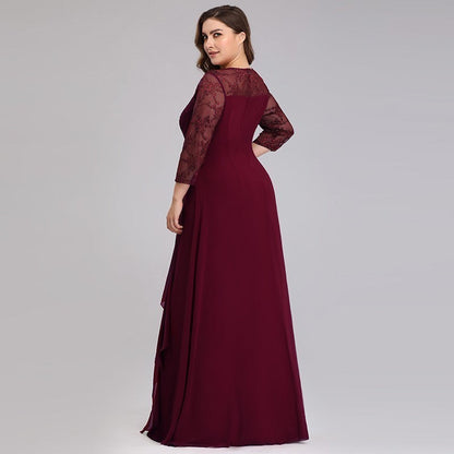 Bride Mother Dress Plus Size Evening Party Gowns Elegant Lace A-line Chiffon Long Sleeve O-neck Mother of the Bride Dresses The Clothing Company Sydney