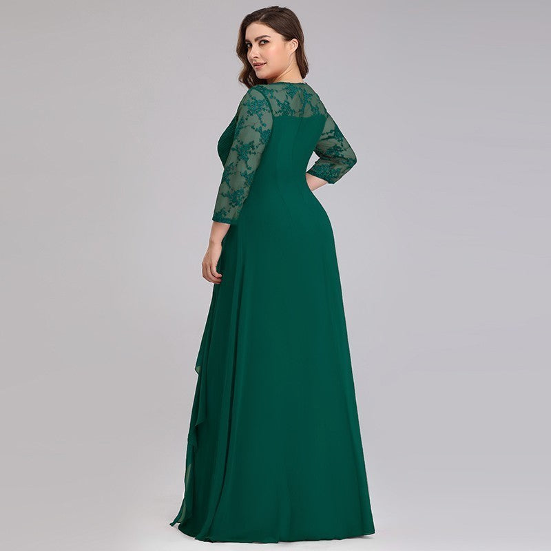 Bride Mother Dress Plus Size Evening Party Gowns Elegant Lace A-line Chiffon Long Sleeve O-neck Mother of the Bride Dresses The Clothing Company Sydney