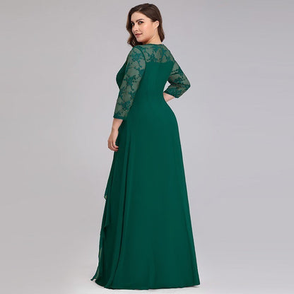 Bride Mother Dress Plus Size Evening Party Gowns Elegant Lace A-line Chiffon Long Sleeve O-neck Mother of the Bride Dresses The Clothing Company Sydney