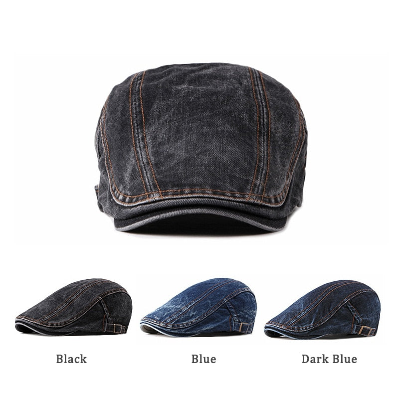 Casual Spring Summer Berets Hat Men Women Denim Newsboy Ivy Cotton Cap Duckbill Ivy Flat Cap The Clothing Company Sydney