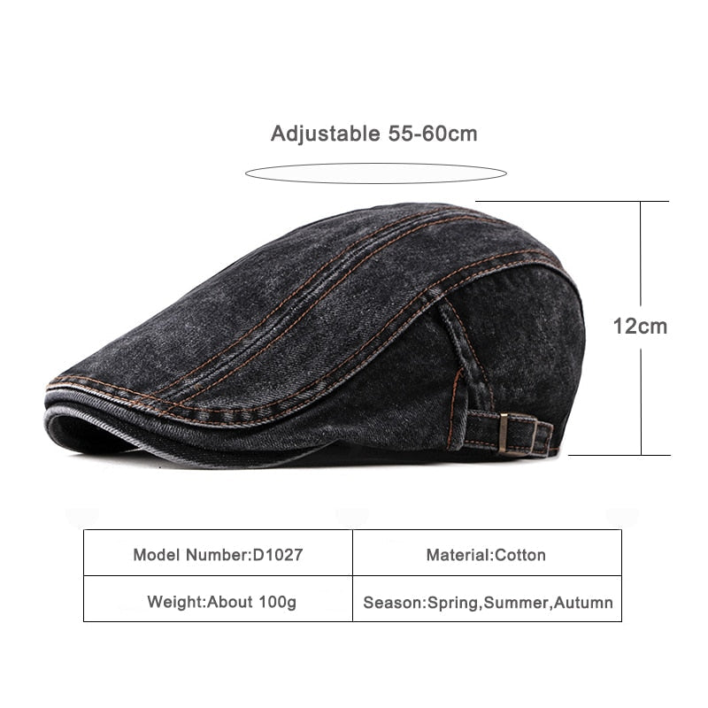 Casual Spring Summer Berets Hat Men Women Denim Newsboy Ivy Cotton Cap Duckbill Ivy Flat Cap The Clothing Company Sydney