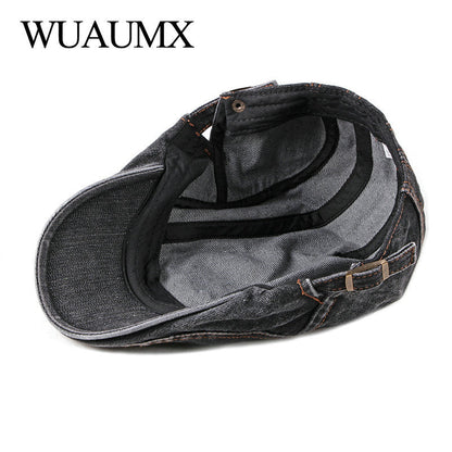 Casual Spring Summer Berets Hat Men Women Denim Newsboy Ivy Cotton Cap Duckbill Ivy Flat Cap The Clothing Company Sydney
