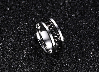 Men's Spinner Stainless Steel Metal Not Fade Gold Black Blue silver color Chain Ring The Clothing Company Sydney