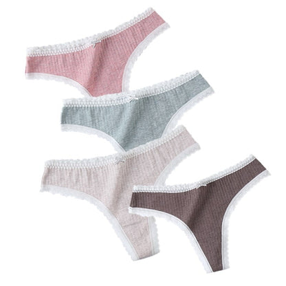 3 Pcs/Set Women Panties G-String Underwear Fashion Thong Sexy Cotton Panties Ladies G-string Soft Lingerie Solid Low Rise Panty The Clothing Company Sydney