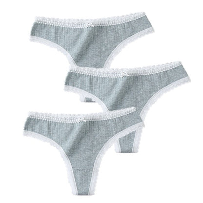 3 Pcs/Set Women Panties G-String Underwear Fashion Thong Sexy Cotton Panties Ladies G-string Soft Lingerie Solid Low Rise Panty The Clothing Company Sydney