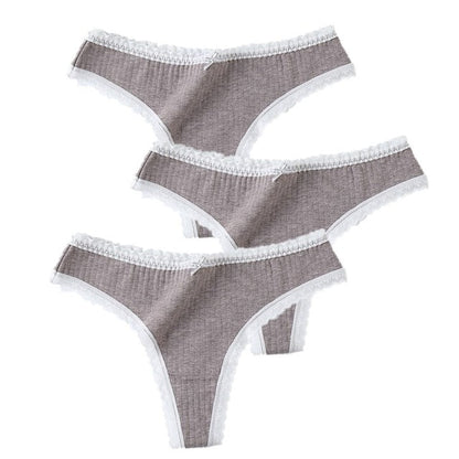 3 Pcs/Set Women Panties G-String Underwear Fashion Thong Sexy Cotton Panties Ladies G-string Soft Lingerie Solid Low Rise Panty The Clothing Company Sydney