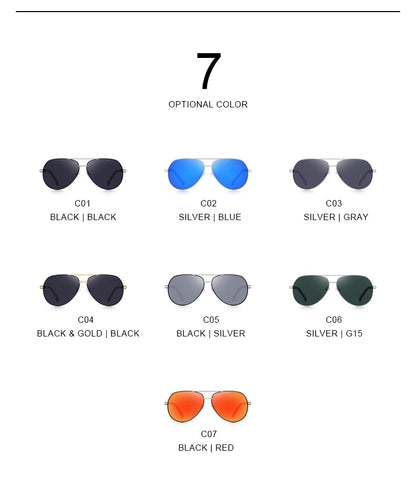 Designer Men's Classic Aluminum HD Polarized Pilot Sunglasses Aviation Frame For Driving UV400 Protection The Clothing Company Sydney
