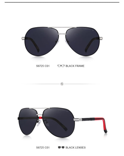 Designer Men's Classic Aluminum HD Polarized Pilot Sunglasses Aviation Frame For Driving UV400 Protection The Clothing Company Sydney
