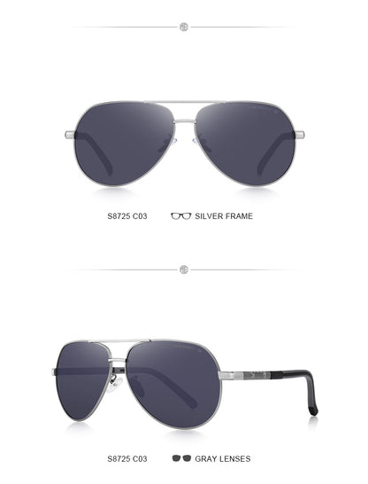 Designer Men's Classic Aluminum HD Polarized Pilot Sunglasses Aviation Frame For Driving UV400 Protection The Clothing Company Sydney