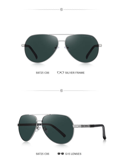Designer Men's Classic Aluminum HD Polarized Pilot Sunglasses Aviation Frame For Driving UV400 Protection The Clothing Company Sydney