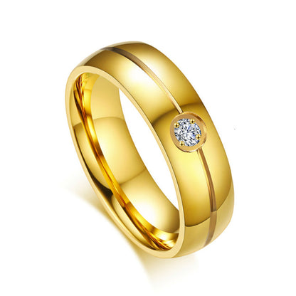 Gold Color Wedding Bands Women Men Stainless Steel Engagement Couple Anniversary Rings The Clothing Company Sydney