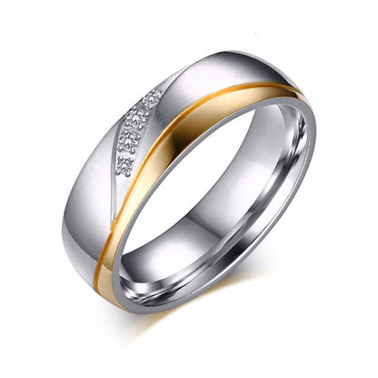 Gold Color Wedding Bands Women Men Stainless Steel Engagement Couple Anniversary Rings The Clothing Company Sydney