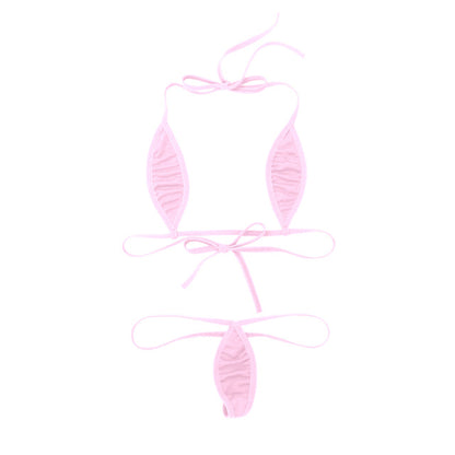 2 Piece Bikini Set Exotic Mini Micro Bikini Teardrop Halterneck Bra Top with G-String Thong swimwear swimsuit The Clothing Company Sydney