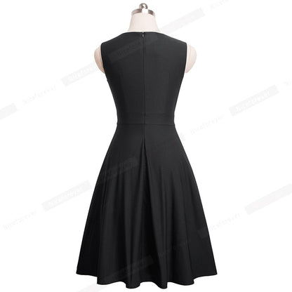 Elegant Embroidery Butterfly Sleeveless A-Line Business Party Women Flare Dress The Clothing Company Sydney