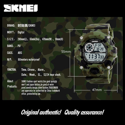 Men's Outdoor Sport Alarm Clock 5Bar Waterproof Military LED Display Shock Digital Watch The Clothing Company Sydney
