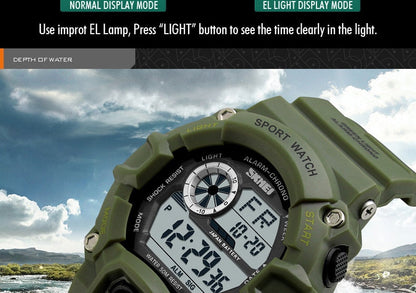 Men's Outdoor Sport Alarm Clock 5Bar Waterproof Military LED Display Shock Digital Watch The Clothing Company Sydney