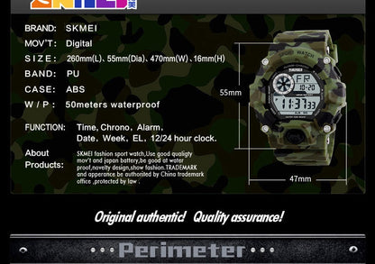 Men's Outdoor Sport Alarm Clock 5Bar Waterproof Military LED Display Shock Digital Watch The Clothing Company Sydney