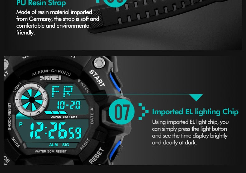 Men's Outdoor Sport Alarm Clock 5Bar Waterproof Military LED Display Shock Digital Watch The Clothing Company Sydney