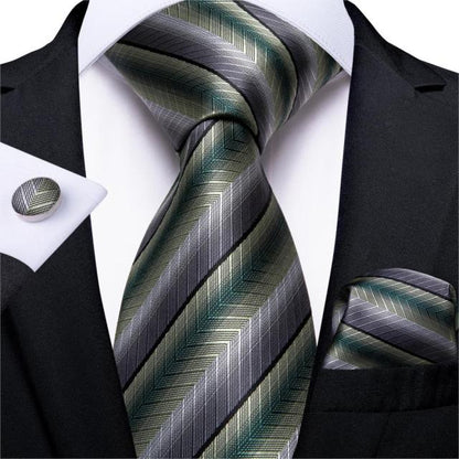 3 Piece Designer Mens Wedding Tie Gold Black Striped Silk Neck Ties Hanky Cufflinks Set The Clothing Company Sydney
