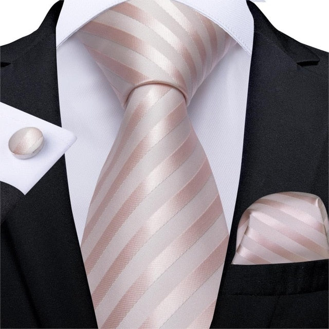 3 Piece Designer Mens Wedding Tie Gold Black Striped Silk Neck Ties Hanky Cufflinks Set The Clothing Company Sydney