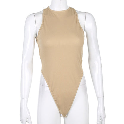 Backless Cross Tank Ribbed Knitted Solid Basic Body Fashion Sleeveless Bodysuits The Clothing Company Sydney