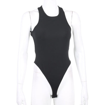 Backless Cross Tank Ribbed Knitted Solid Basic Body Fashion Sleeveless Bodysuits The Clothing Company Sydney