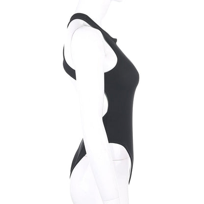 Backless Cross Tank Ribbed Knitted Solid Basic Body Fashion Sleeveless Bodysuits The Clothing Company Sydney